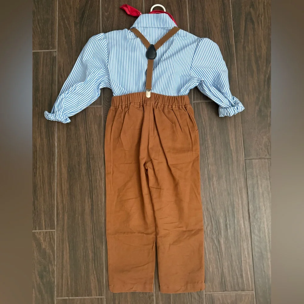 🦄Kids Cowboy/Conductor Costume with Blue and Brown Outfit - Picture 4 of 4